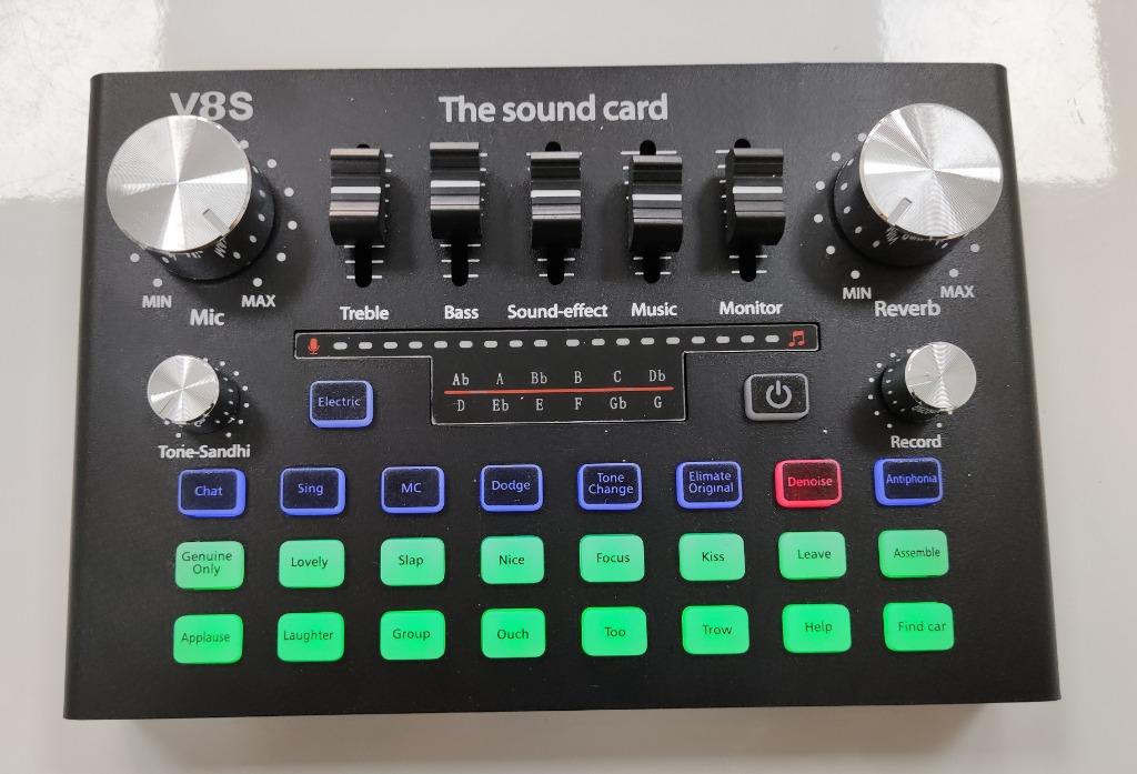 New V8s v15 sound card with Denoise condenser microphone set package
