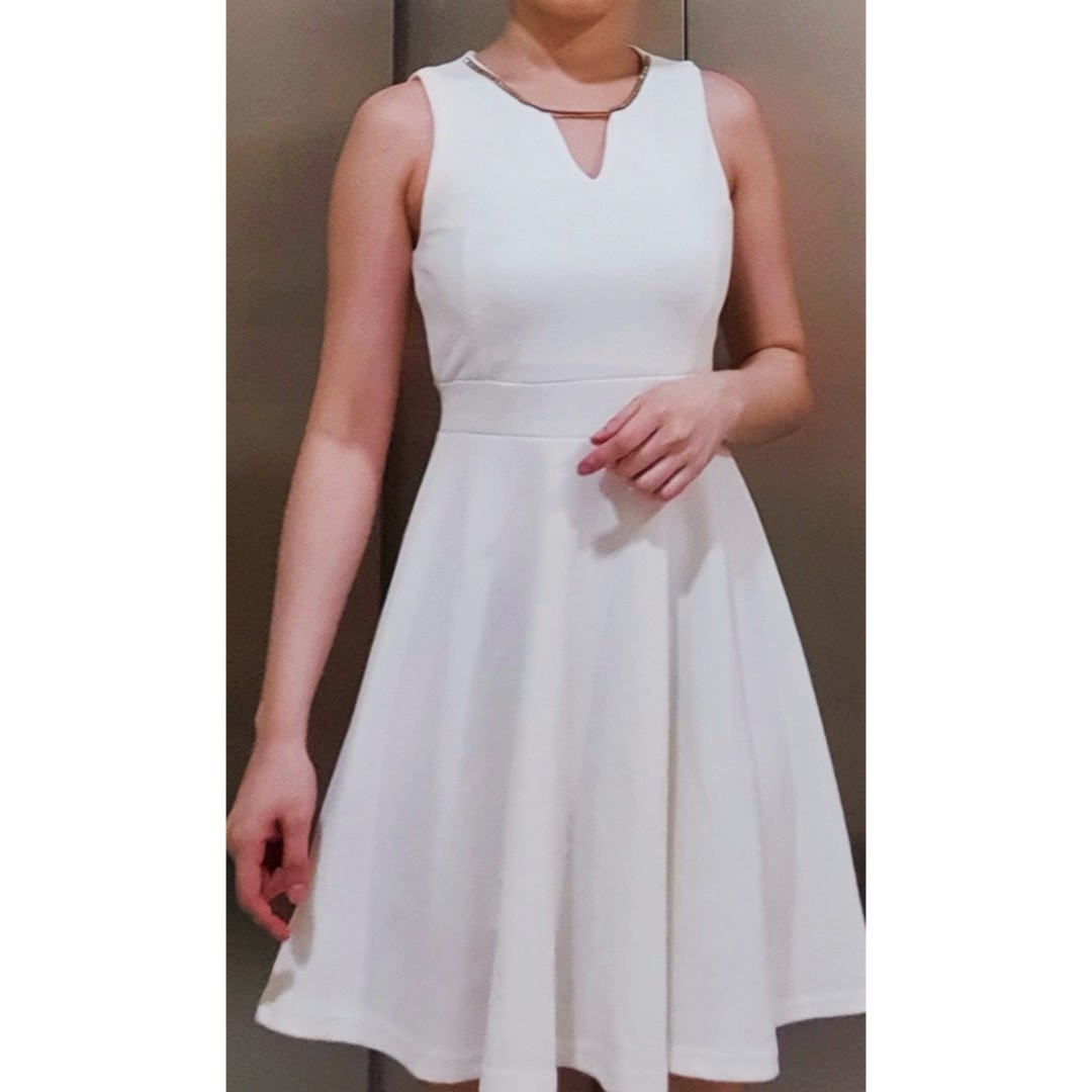 Polyester white dress clearance