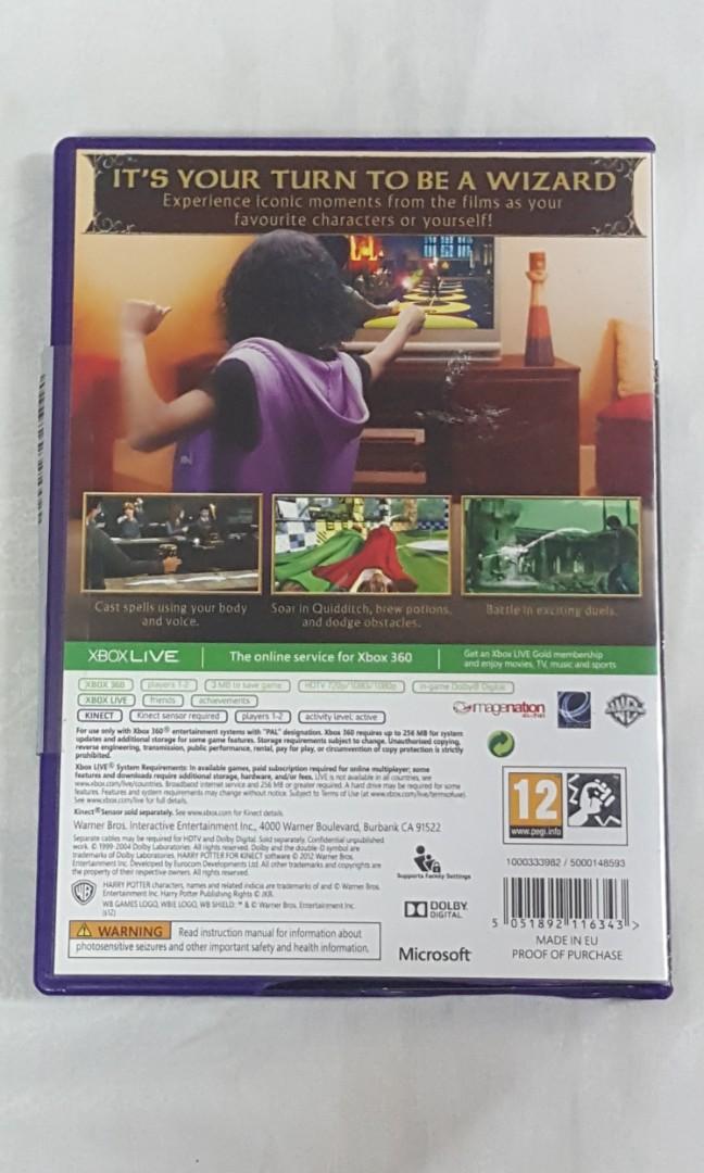 XBOX 360 Kinect Harry Potter For Kinect, Video Gaming, Video Games