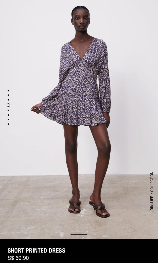 Zara short floral hotsell dress