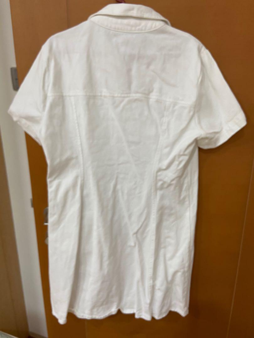 White short sleeve shirt dress online