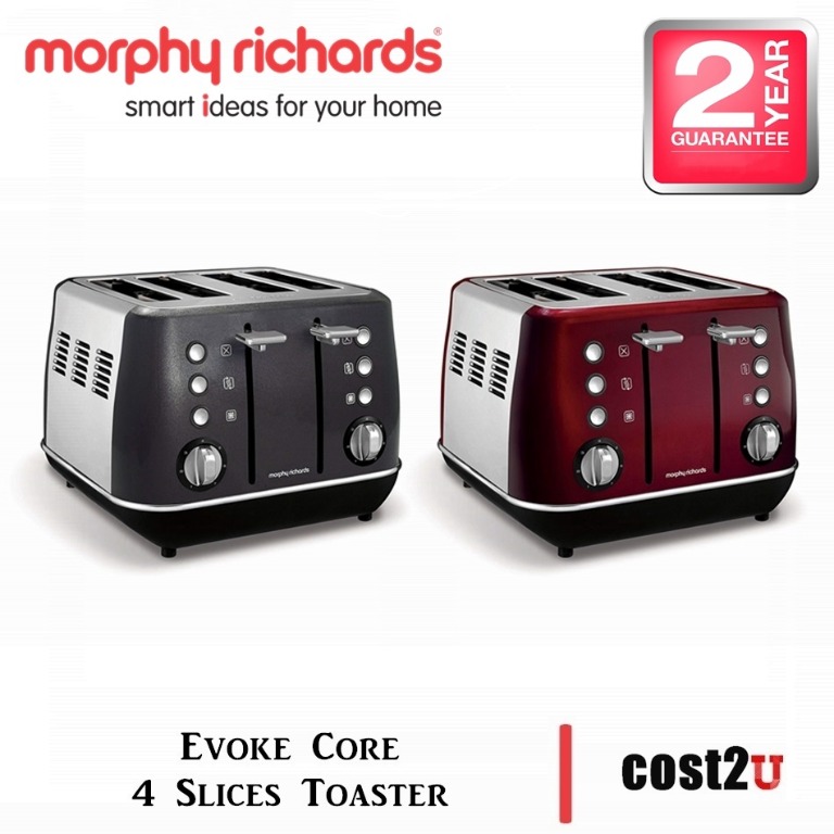 100 original Morphy Richards 240108 Evoke 4 Slice Toaster Red (2