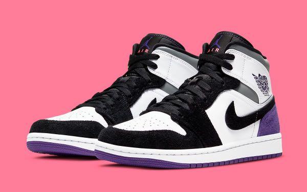 Jordan 1 mid purple heel discount