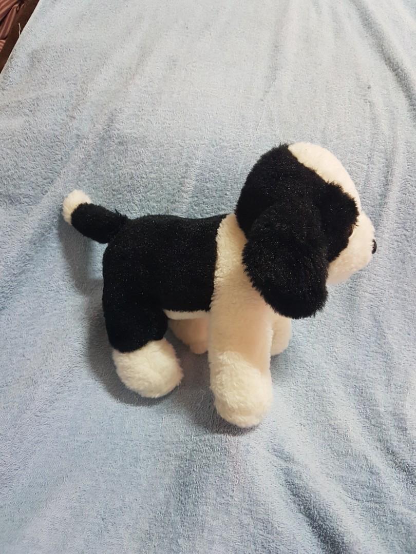 Authentic Miniso Life Black White Puppy Dog Plush Soft Toy, Hobbies