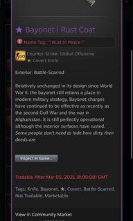 Bayonet rust coat BS (csgo skin)