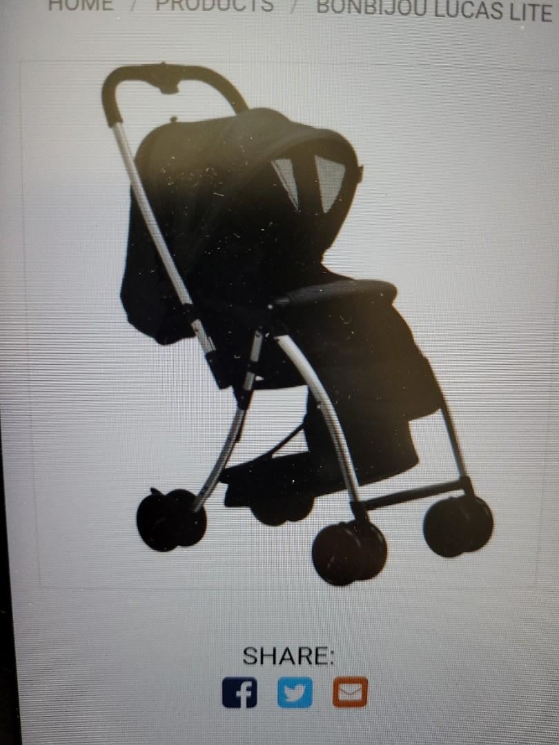 Bonbijou lucas lite Weight stroller Black Babies Kids Going Out Strollers on Carousell