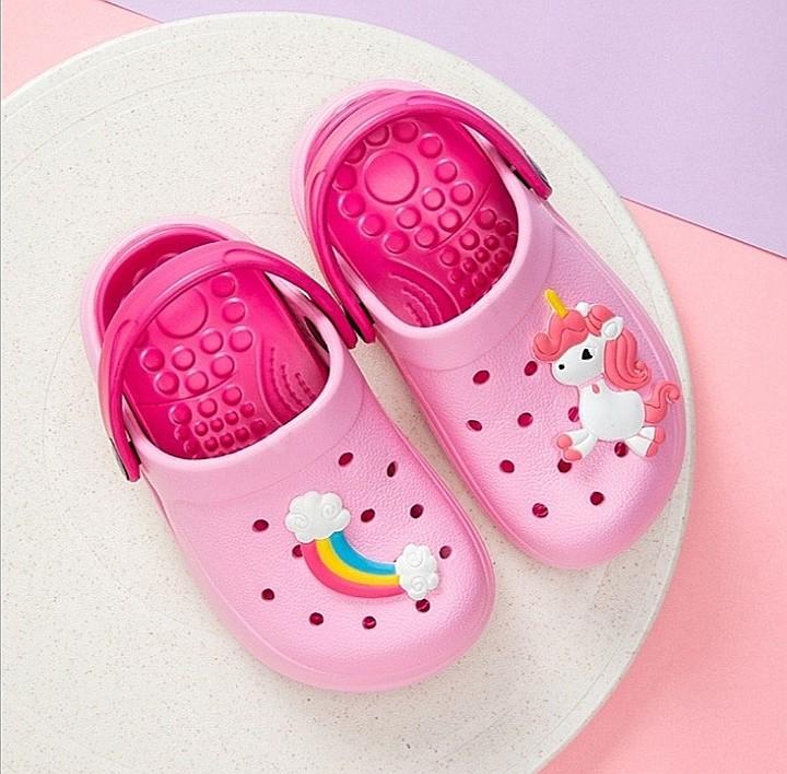 Brand New Unicorn and Rainbow Soft Cute Kids Crocs Style Closs Rubber Sandals