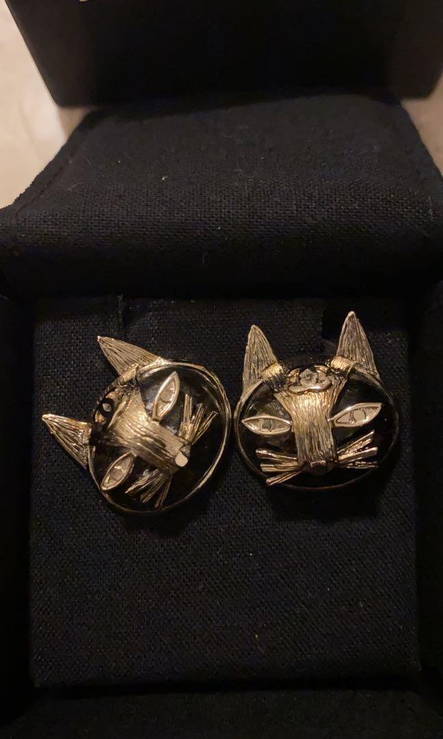 Chanel cat hot sale earrings