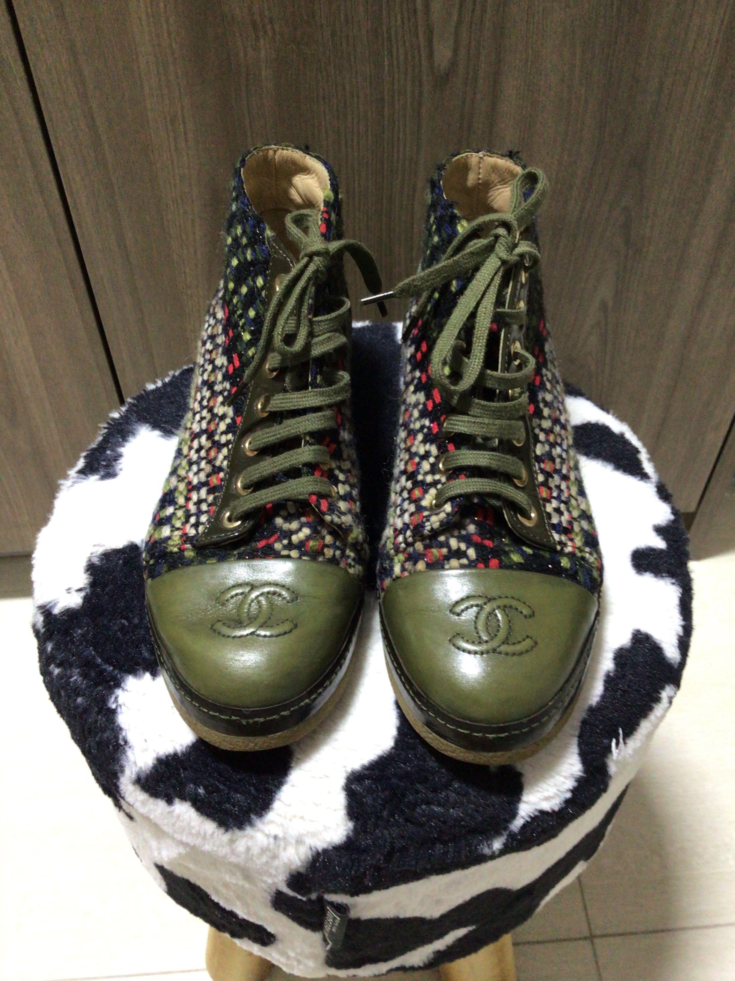 Chanel clearance boots tweed