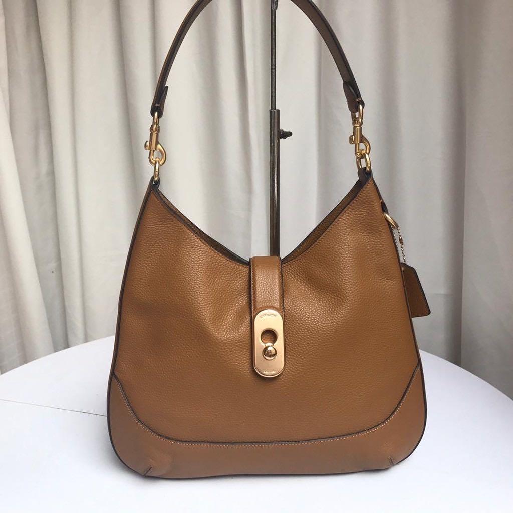 Coach pebble cheap leather amber hobo