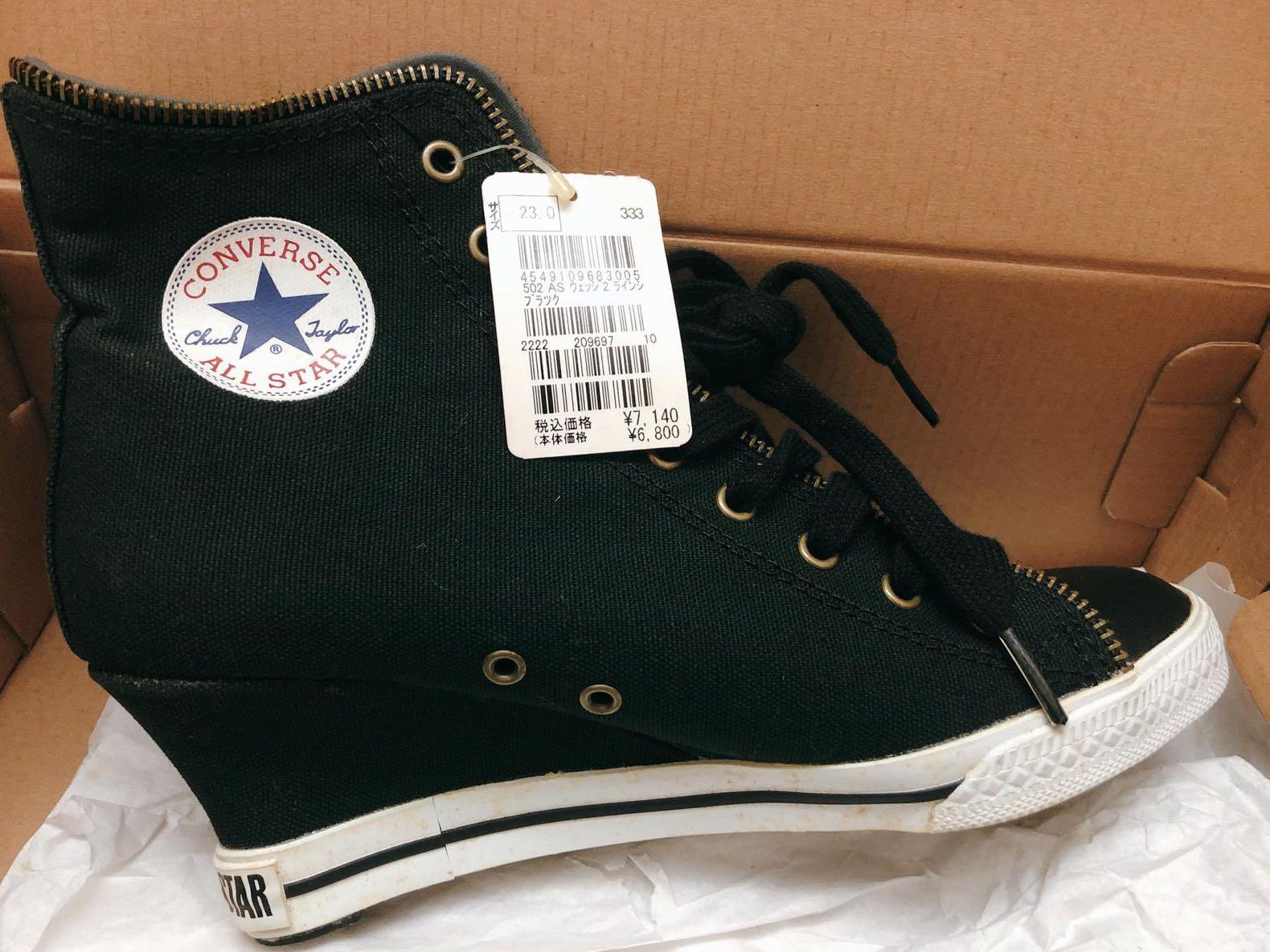 converse high heels black