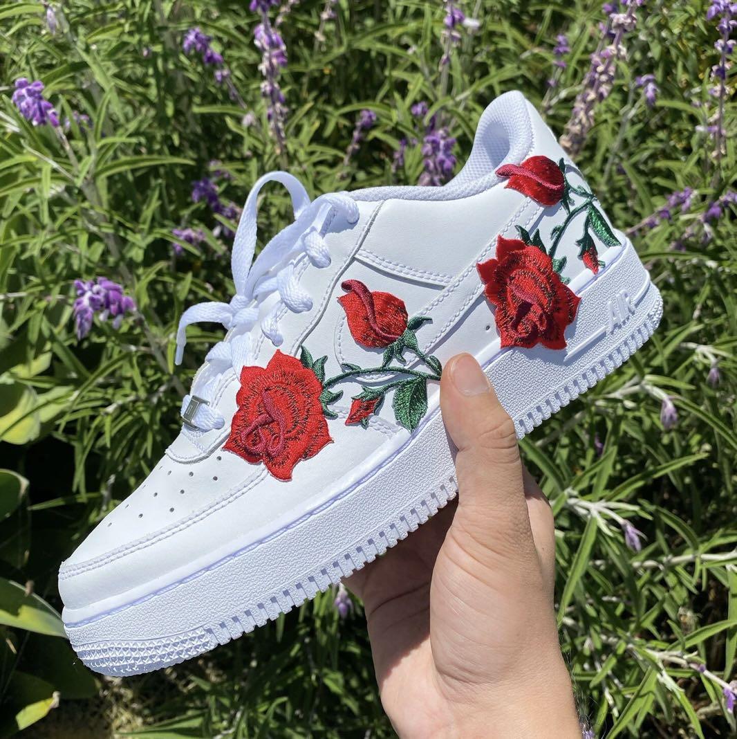 rose embroidered air force 1