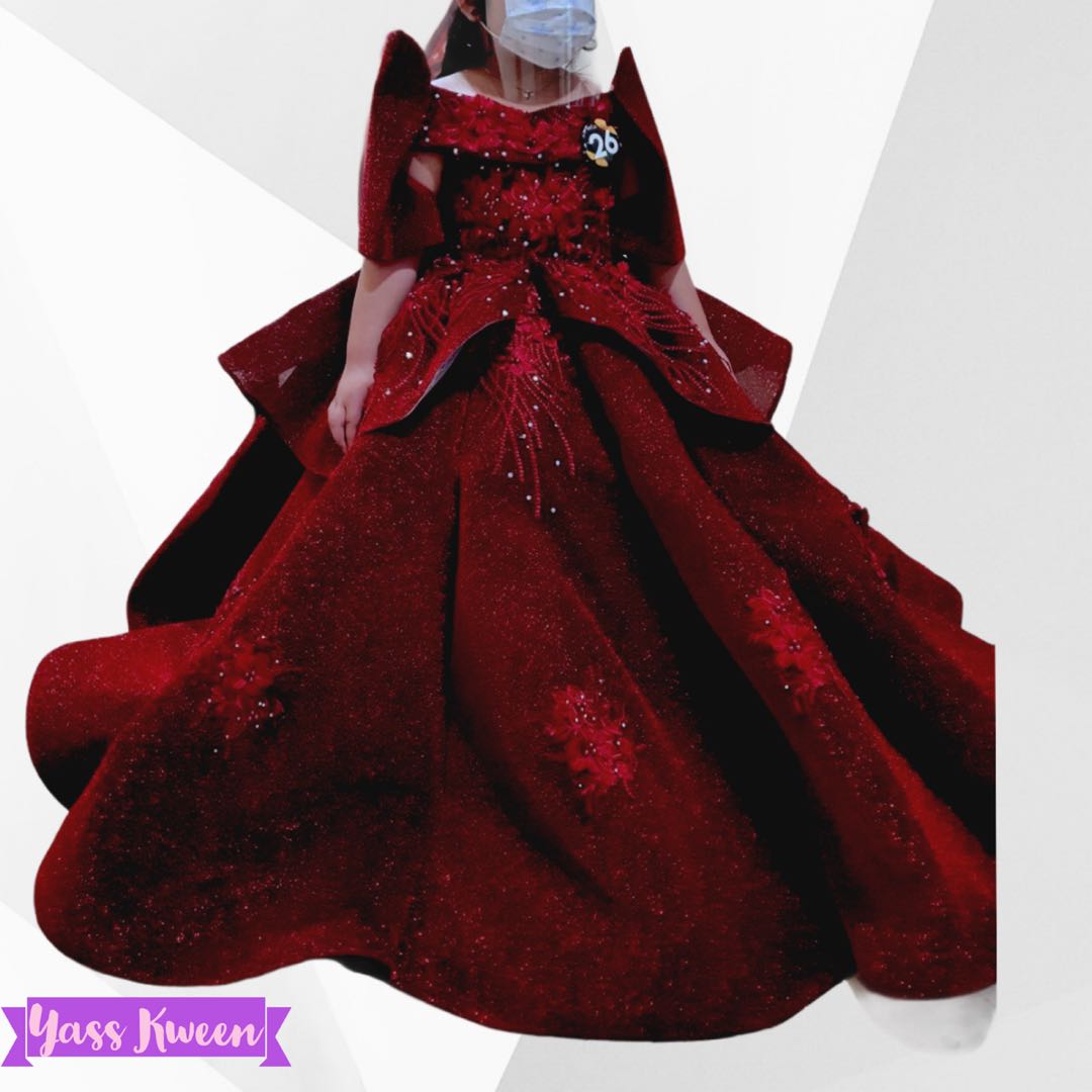 Elegant Maroon Gown for Kids