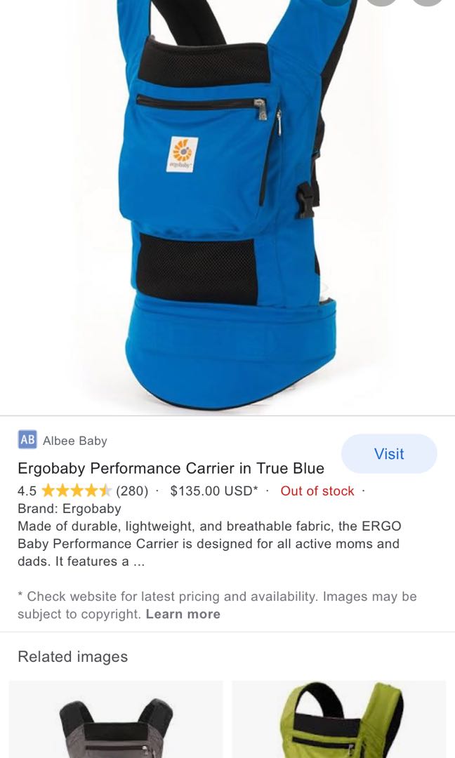 Ergobaby performance new arrivals true blue