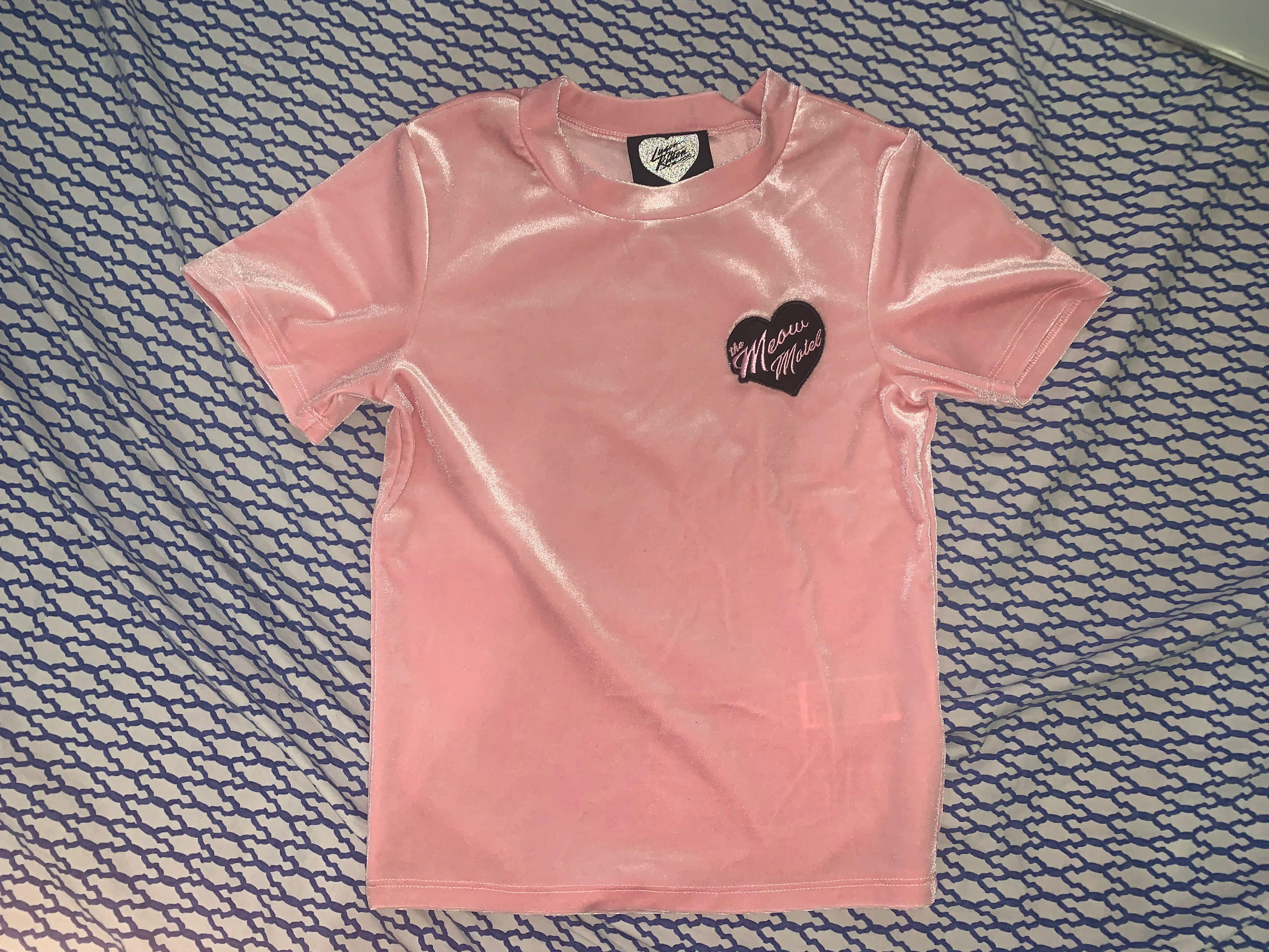 Forever 21 Meow Motel Pink Velvet Top 