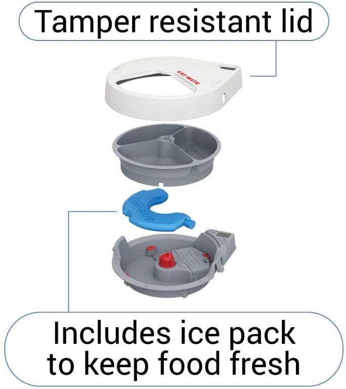 FreeDelivery Cat Mate C300 Automatic 3 Meal Pet Feeder with