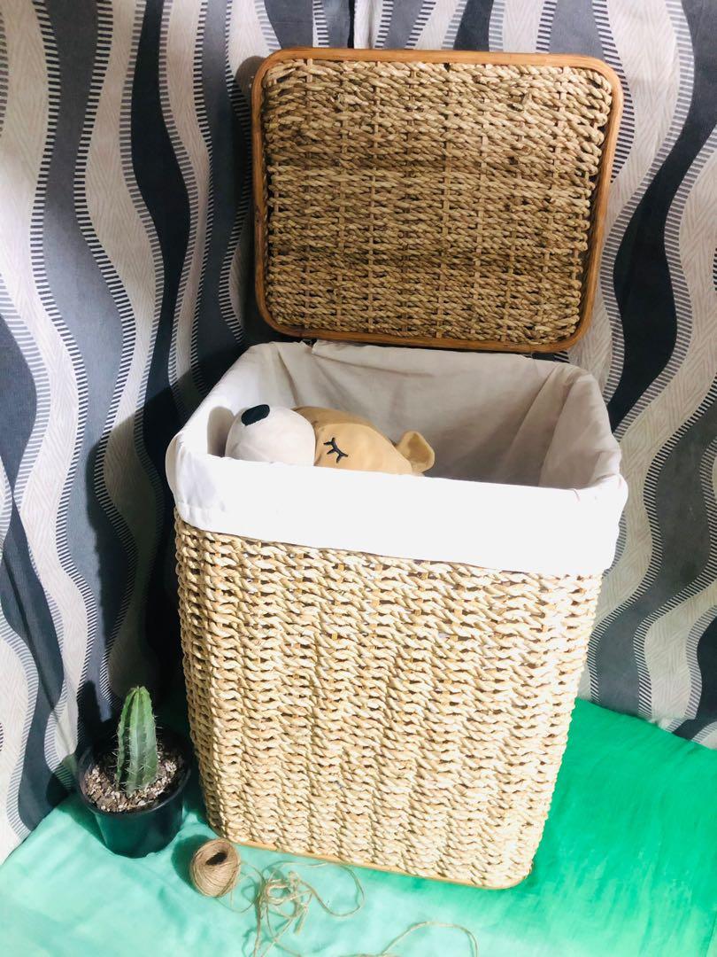 Hamper | Laundry Basket | Storage | Organizer | Big Basket (Category: Laundry Baskets) located in Caloocan City. Submitted by basketitos (Listing ID 1072713941, Image 1). Description: Datu Basket (with cover & cloth) Materials: Buri Rope & Rattan Size: 17" x 13" x 23" H Price: 1000 1 pc on hand 🥸 ✉️Message us for inquiries .