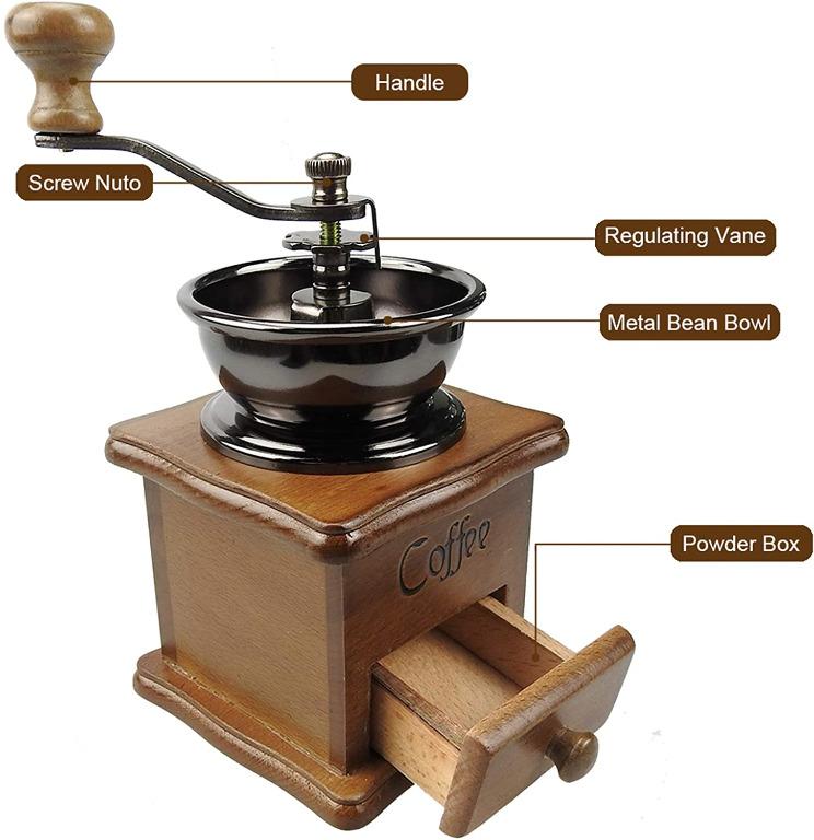 Small Portable Hand-cranked Coffee Bean Grinder Manual Coffee Bean Grinder  Hand-cranked Grinder Coffee Machine Grinder Household Appliances Small Han