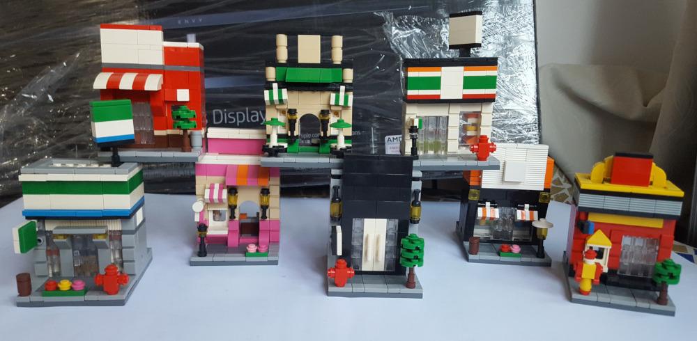 Hsanhe Mini Modular Street bricks set of 8 6401 6408 Not Lego