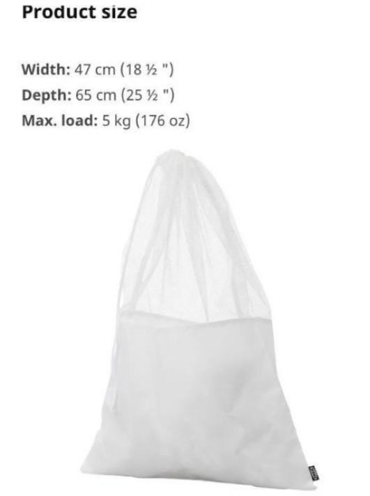 IKEA Snafs Travel Laundry Bag (White), Furniture & Home Living, Home Improvement & Organisation