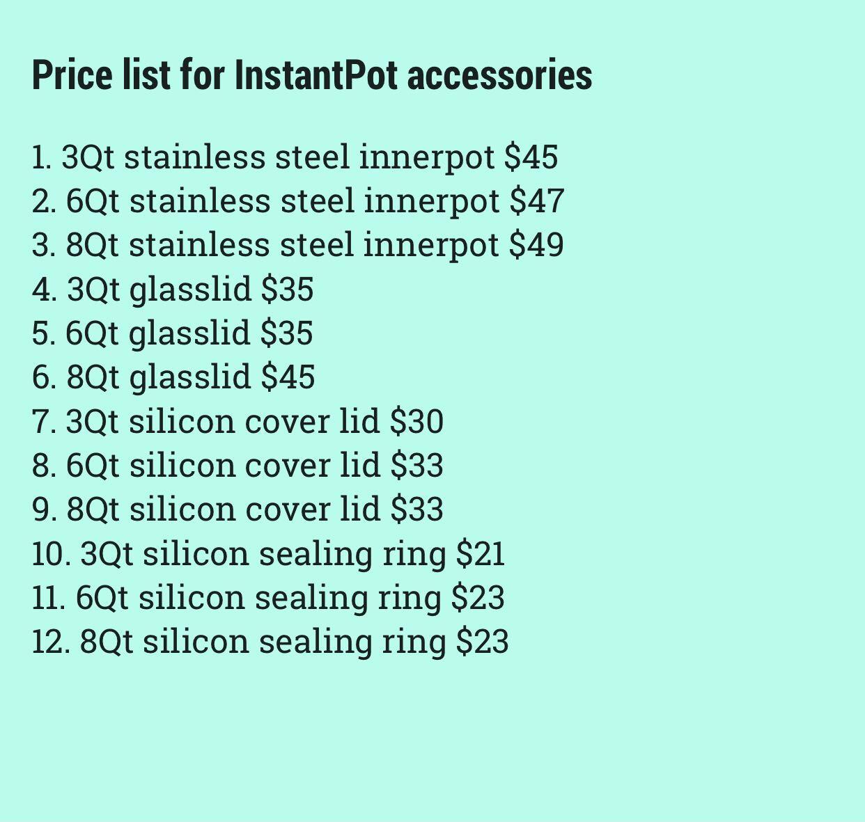 Instant pot 3 litre accessories top