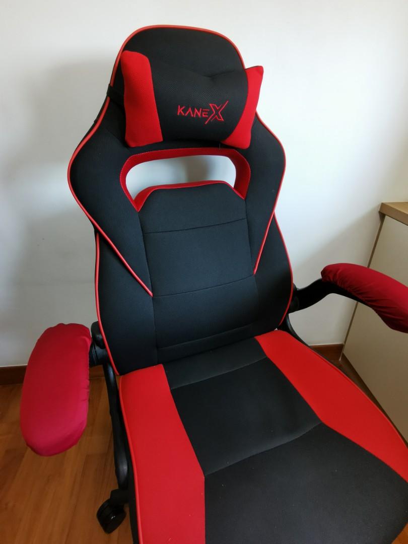 Kane X Professional Gaming Chair (Argus model Red Fabric), Furniture