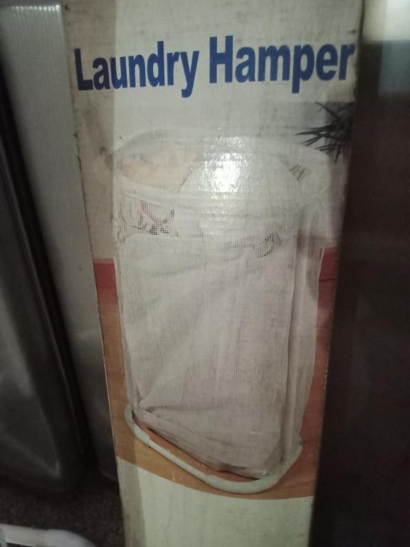 Laundry basket/hamper (Category: Laundry Baskets) located in Manila. Submitted by carlyn5 (Listing ID 1072644613, Image 2). Description: °Laundry hamper °Sturdy plastic frame °expandable net basket °RFS: decluttering, haven't use it, natago lang sa bodega kaya narumihan na yung box.