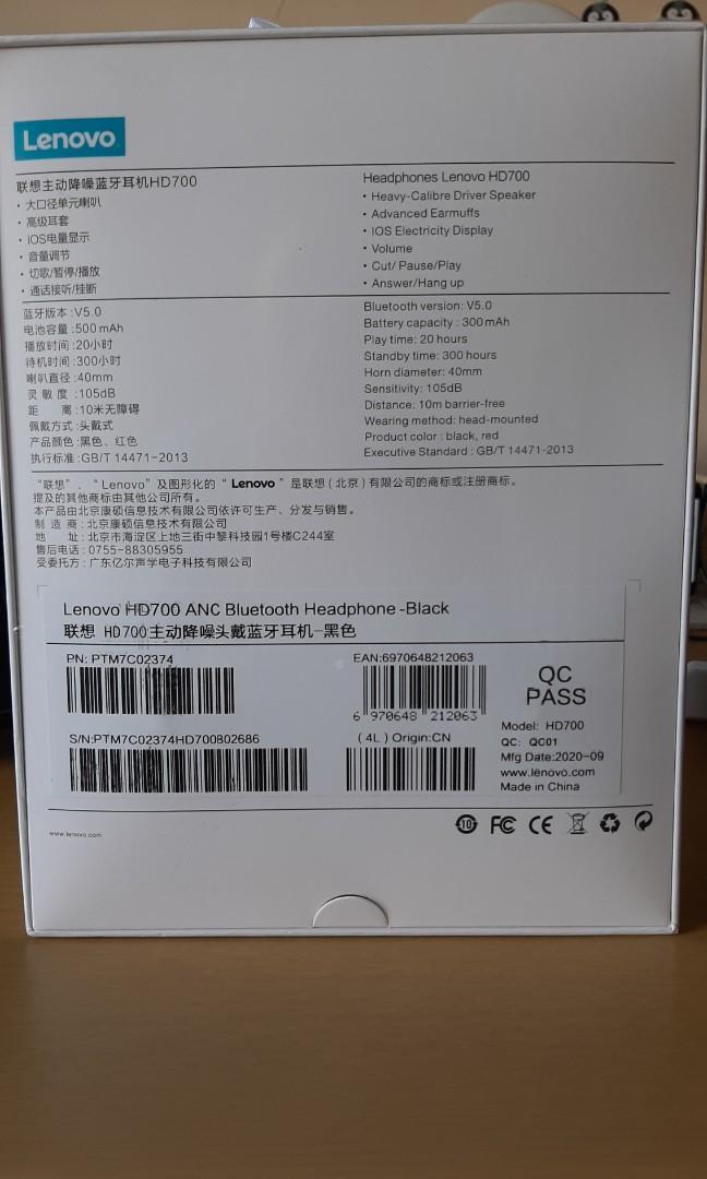Lenovo HD700 Bluetooth Headphones BRAND 