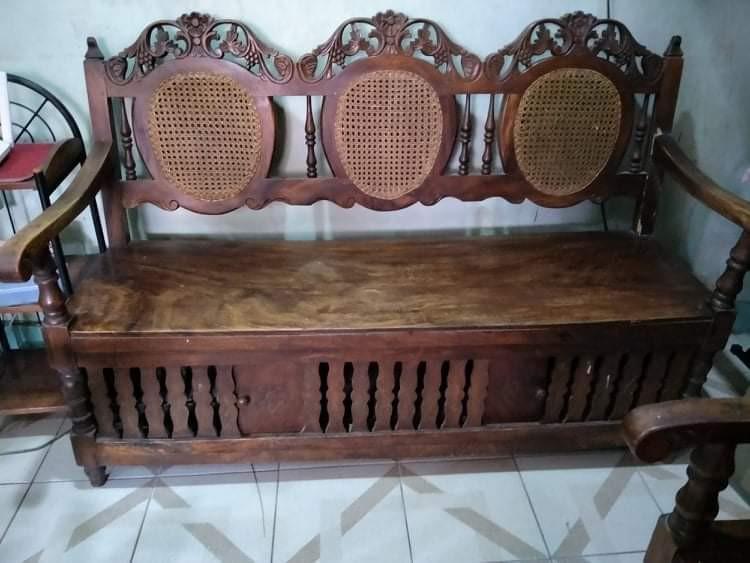 Mahogany Wood Sofa Set, Furniture & Home Living, Furniture, Sofas on