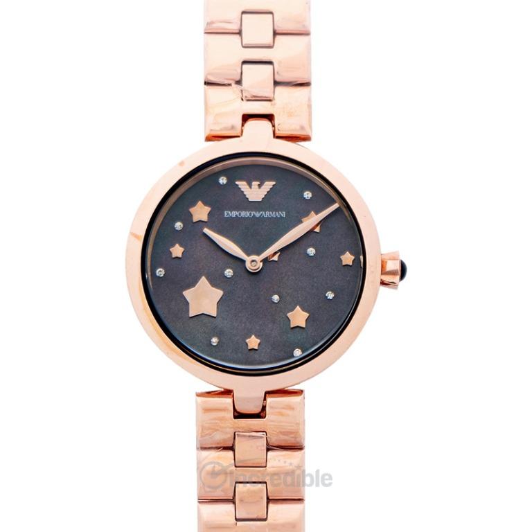 Emporio Armani Arianna Black Dial Rose Gold Stainless Steel Watch For Women - AR11197 main image 1
