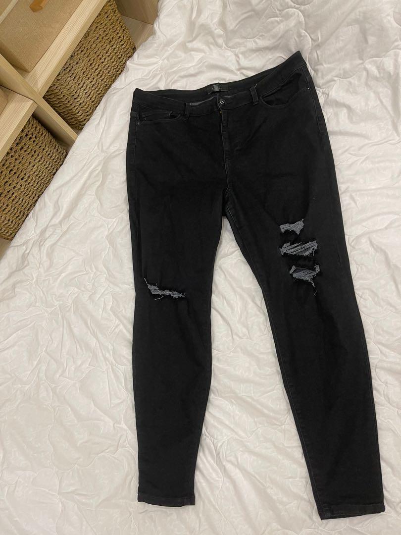 Black ripped jeans size 20 Clearance
