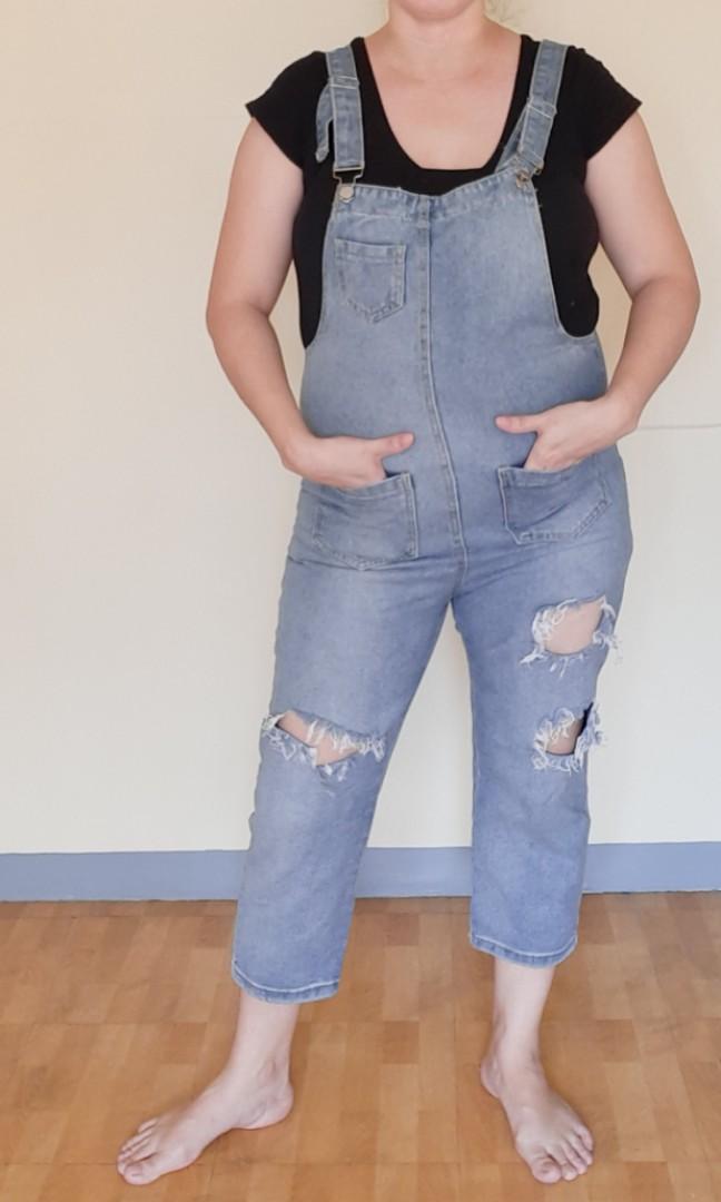 Plus size denim jumper pants Women s Fashion Bottoms Other