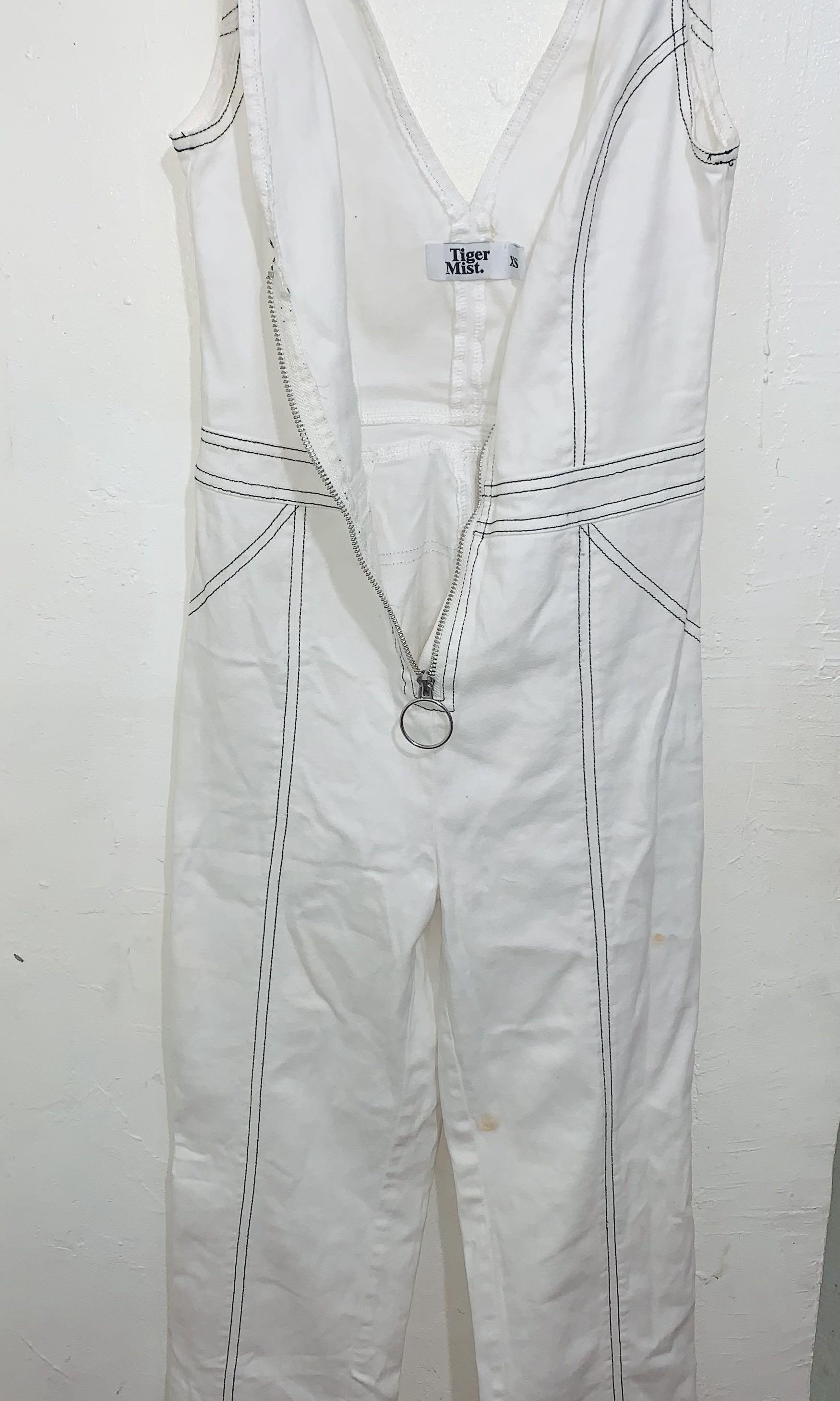Pre Loved Tiger Mist White Sporty Jumpsuit