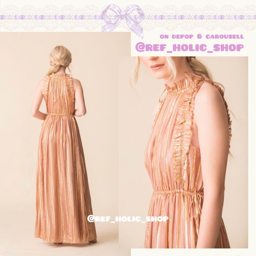 Gold silk maxi dress top