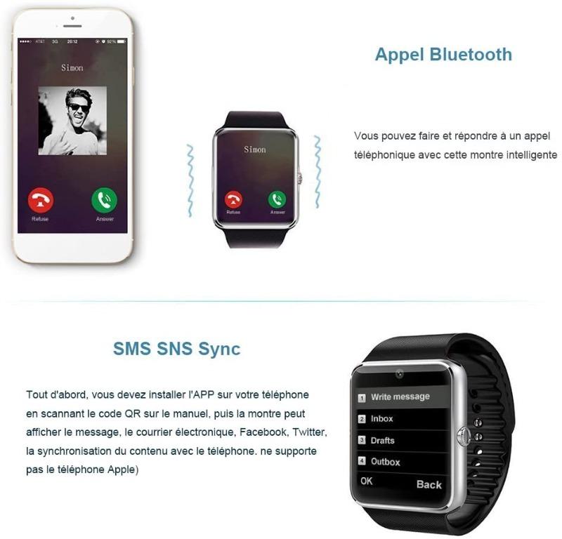 Willful SW016 Bluetooth Smart Watch with SIM Card Slot Camera