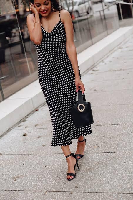 Polka dot cheap satin dress zara