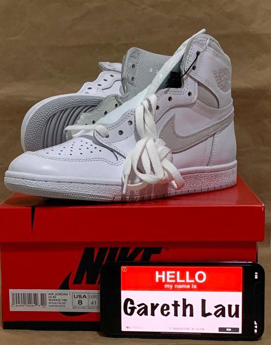 100%新Nike Air Jordan 1 High 85' “Neutral Grey” BQ4422-100港版中籤