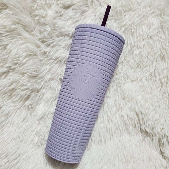 Starbucks Grid Tumbler Matte Lilac 24 Oz Cold Cup Limited Edition 