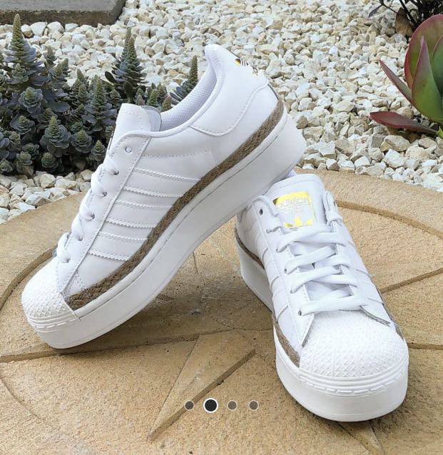 Adidas Originals Superstar Bold Trainers In White with Rope details,  Women's Fashion, Footwear, Sneakers on Carousell