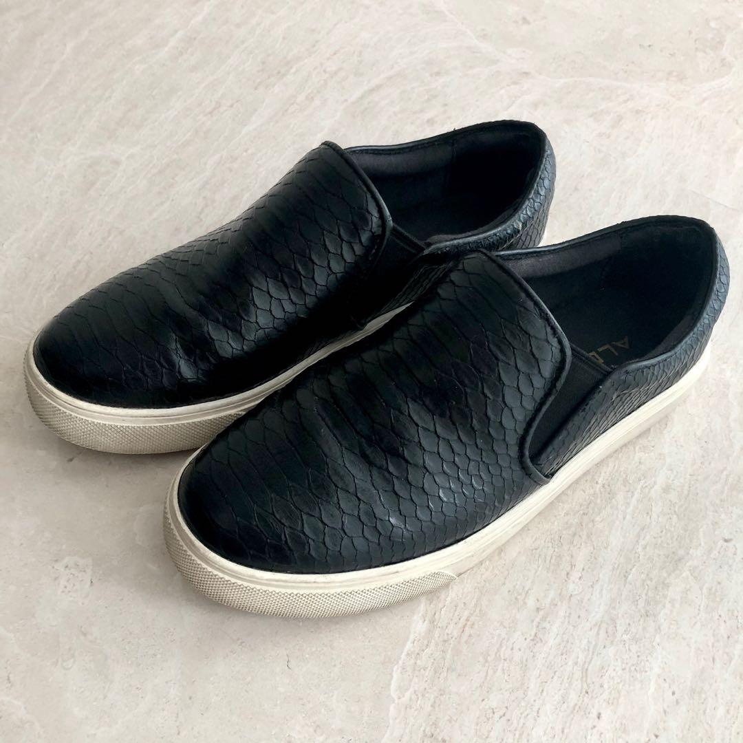 Aldo black slip ons discount