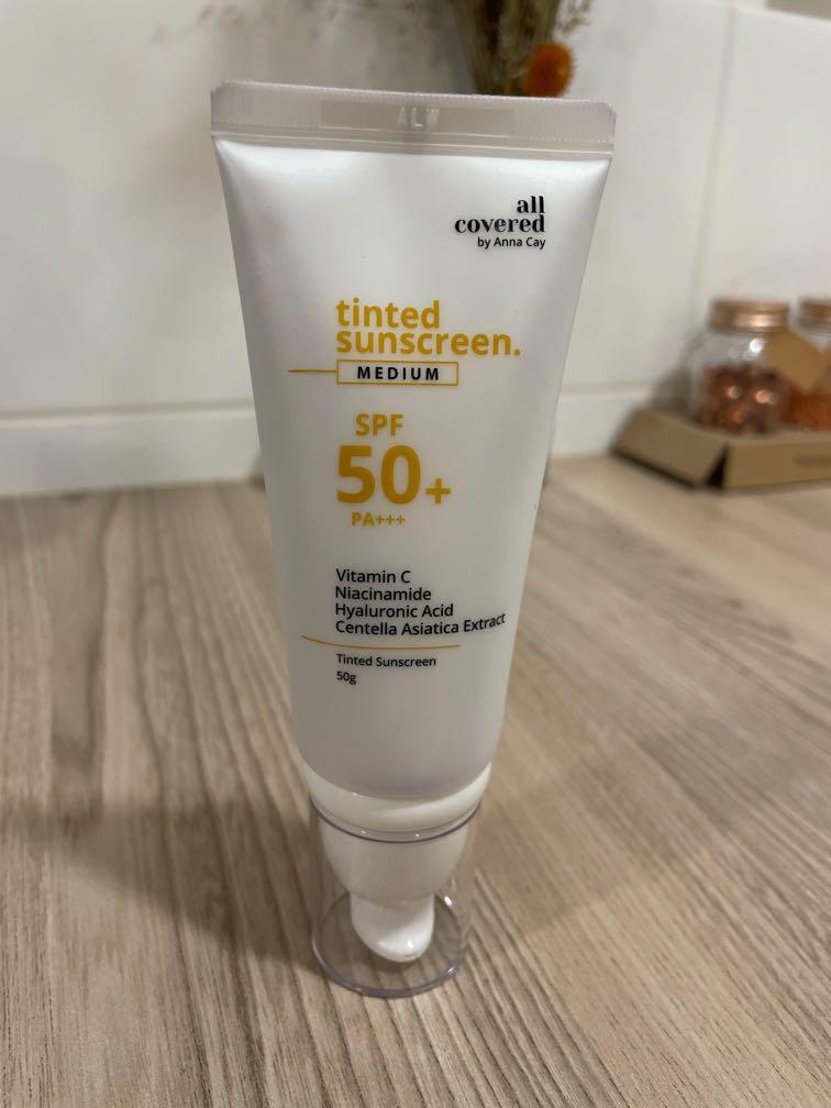 All covered by Anna Cay sunscreen (Category: Face Care) located in San Juan City. Submitted by ashleyacantilado (Listing ID 1076447266, Image 1). Description: Wrong shade. Pumped once only. You may message me for more details .
