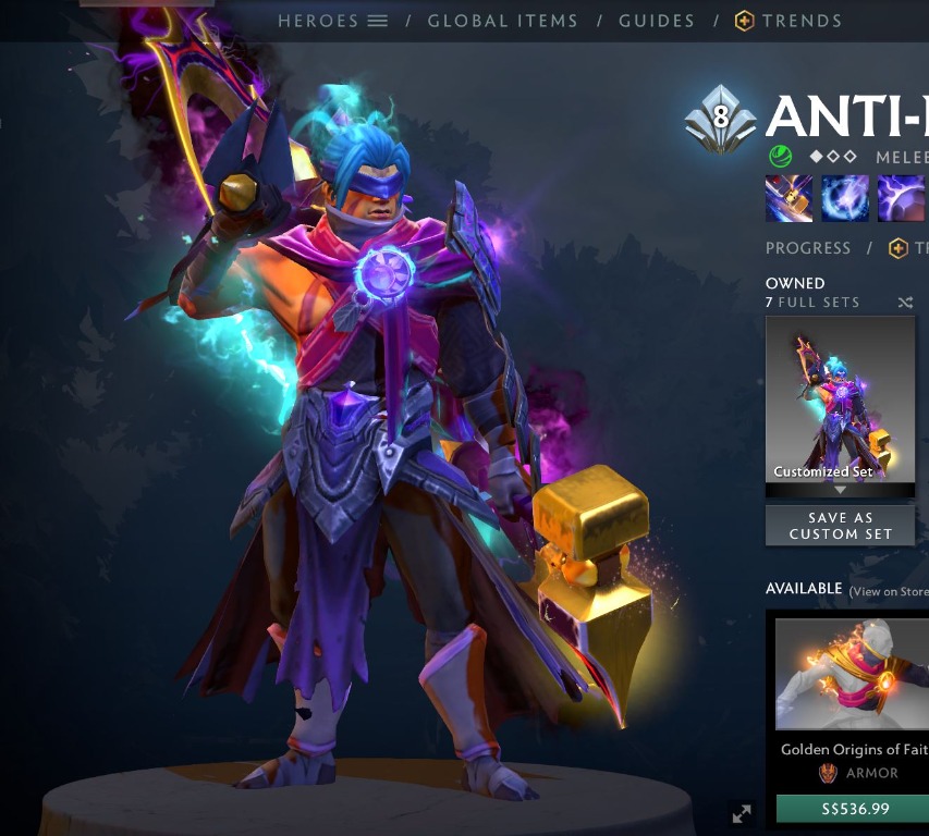 Nautisk Gennemsigtig Genveje AM Set Anti-Mage Golden Immortal + Ultra Rare Set (Dota 2), Video Gaming,  Gaming Accessories, Game Gift Cards & Accounts on Carousell