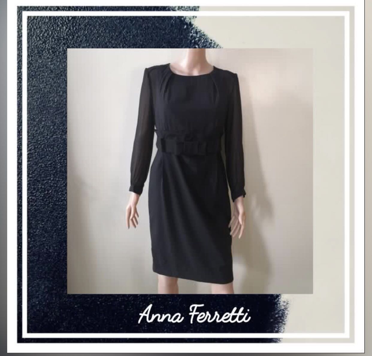 Anna Ferretti Silk dress with sheer puff sleeves, Women's Fashion ...