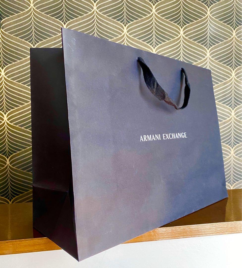 AX Armani Exchange Paper Bag Shopping Box Recycle Bag, Luxury, Bags &  Wallets on Carousell