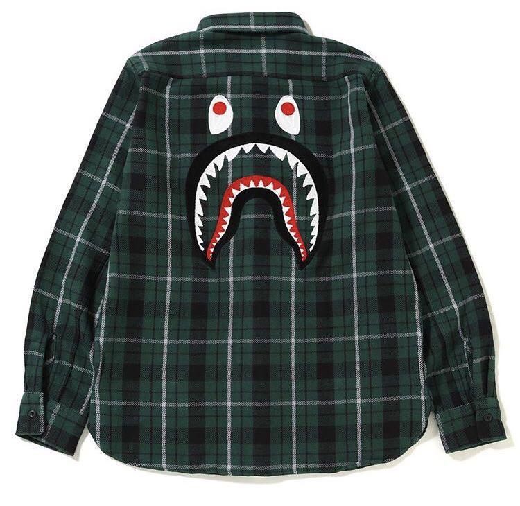 Bape cheap shark flannel