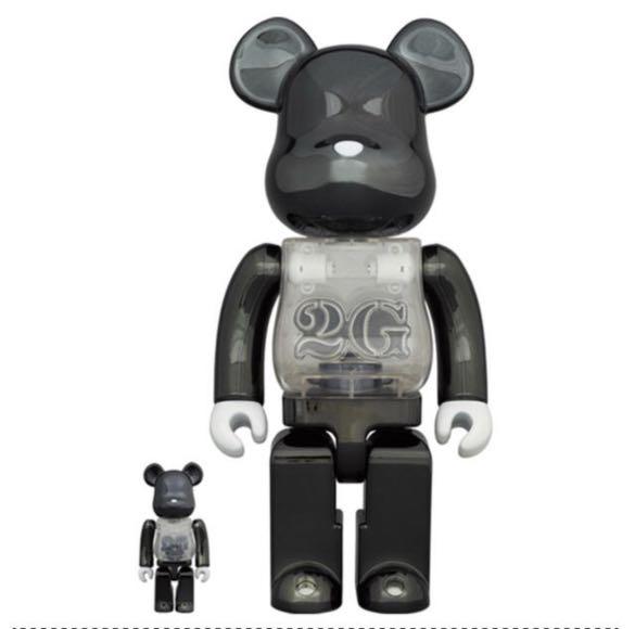 BEARBRICK 2G BLACK CHROME 100％ & 400％ be@rbrick 黑白, 興趣及遊戲