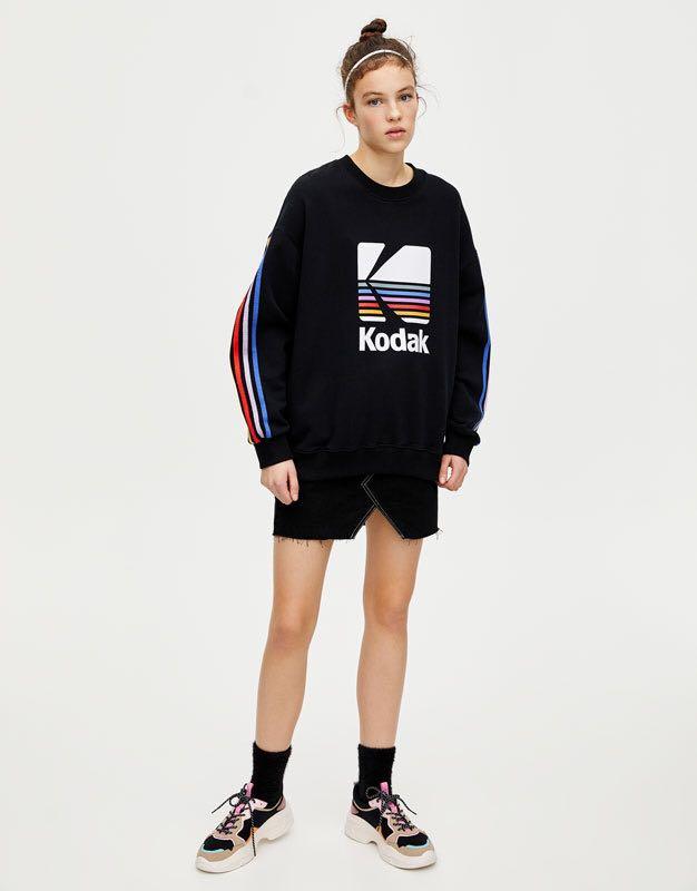 Black Kodak Sweatshirt Pull bear Carousell