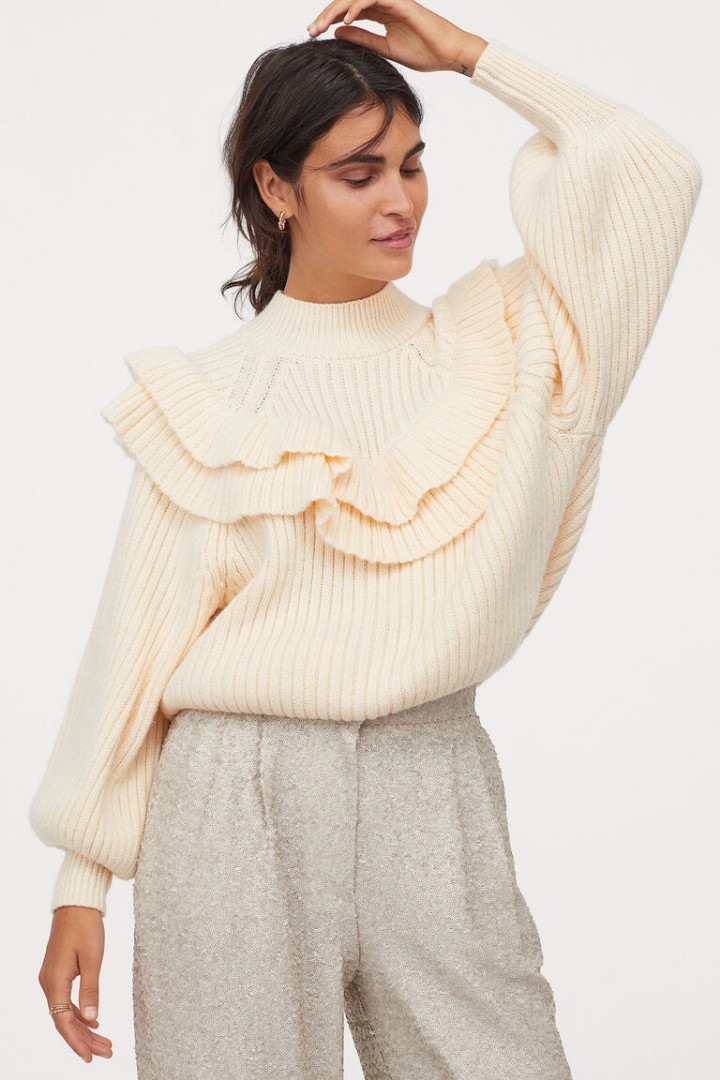 Ruffle sweater top clearance