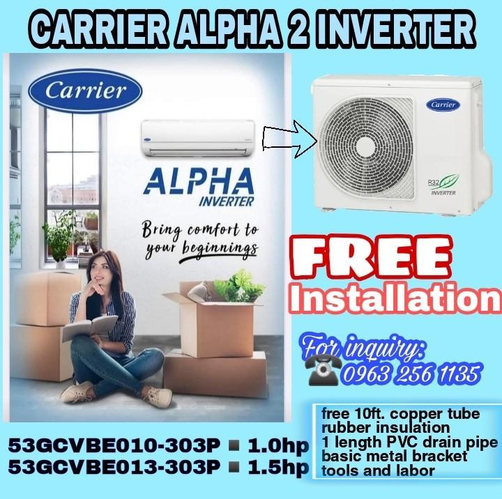 Carrier Split Type Aircon Alpha 2 Inverter Tv Home Appliances Air Conditioning And Heating On Carousell