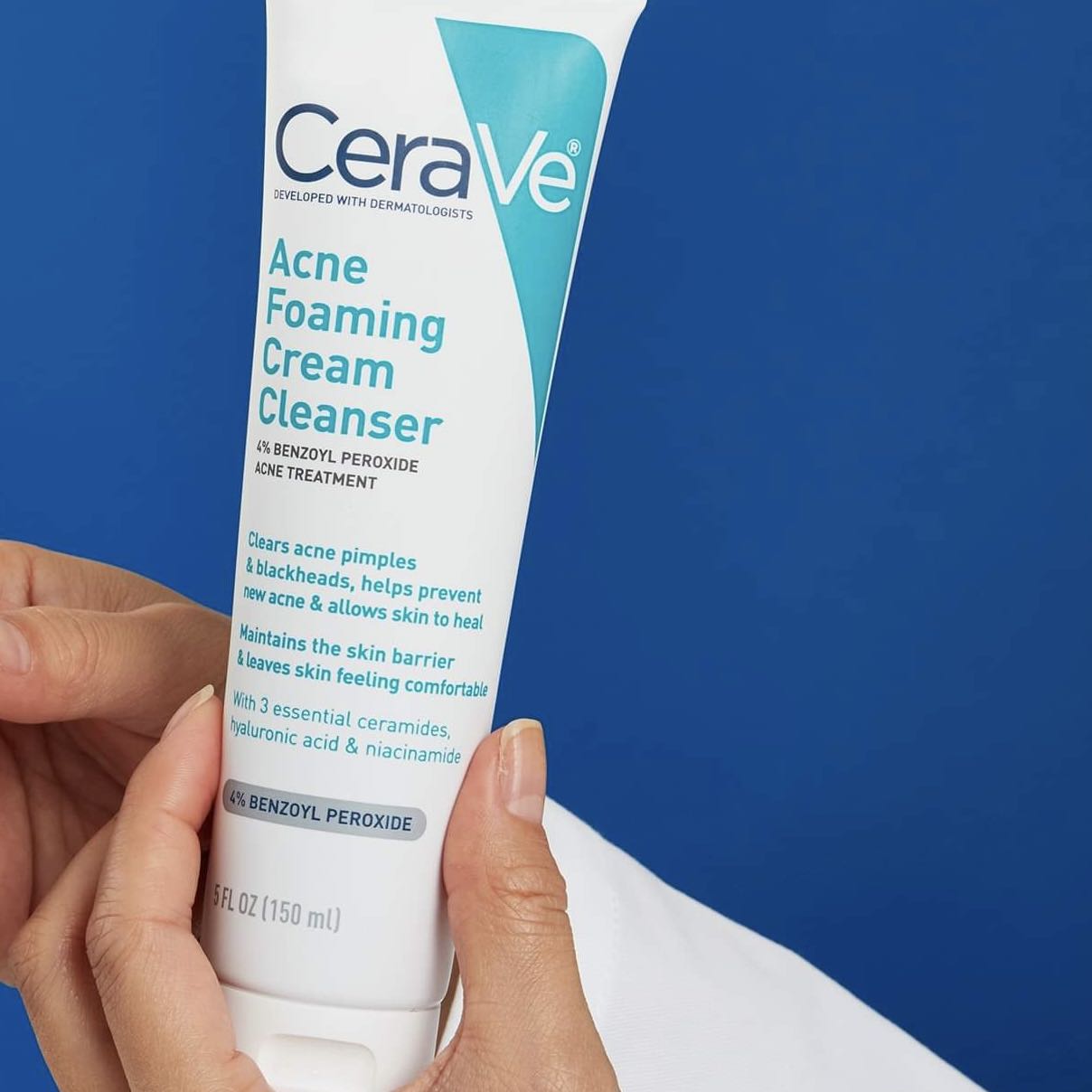 Cerave Benzoyl Peroxide Acne Foaming Cream Cleanser, Beauty & Personal